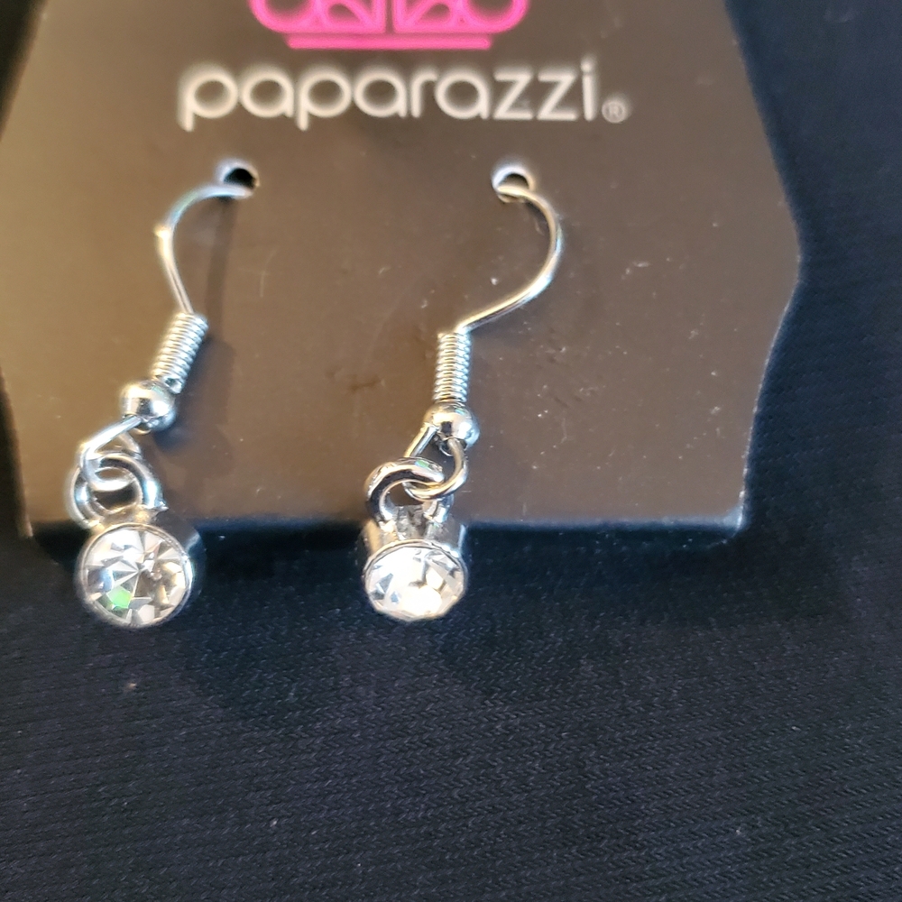Paparazzi Silver Sparkle Earrings